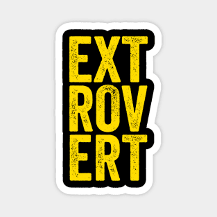 Extrovert - Yellow Distressed Typographic Gift Magnet