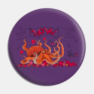 Love Cephalopods Valentine Pin