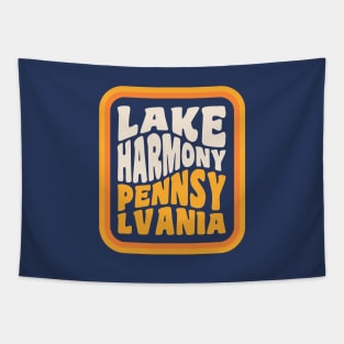 Lake Harmony Pennsylvania Poconos Vacation Retro Vintage Badge Tapestry