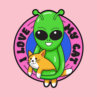 I love my cat, alien art T-Shirt