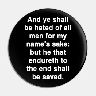 Matthew 10:22  Bible Verse Typography KJV Pin