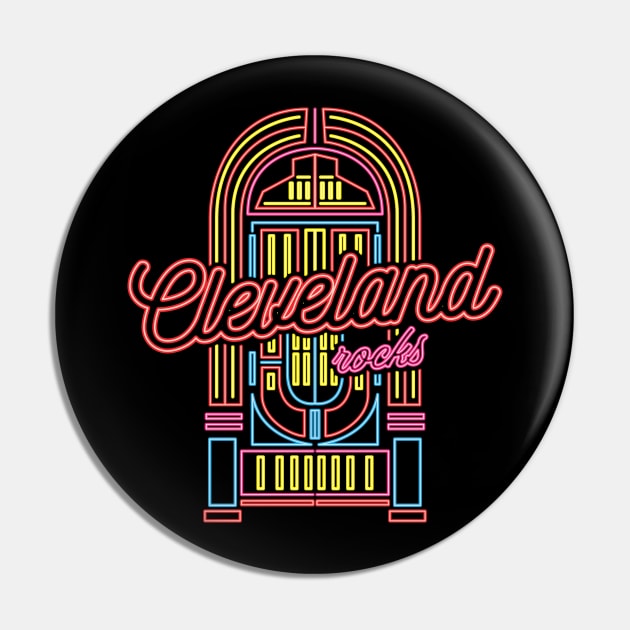 Cleveland Terminal Tower Rock Pin by DeepDiveThreads