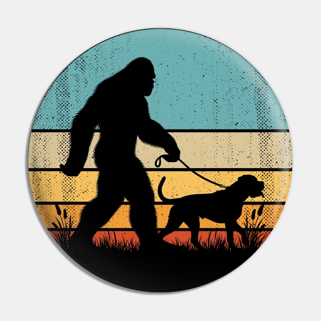 Bigfoot Sasquatch Walking Mastiff Dog Vintage Dog Lover Pin by Cuteness Klub