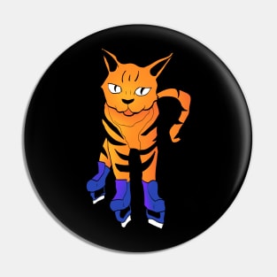 ice skating cat Pin