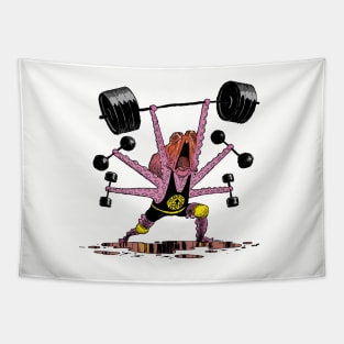 Weightlifting Octopus Tapestry