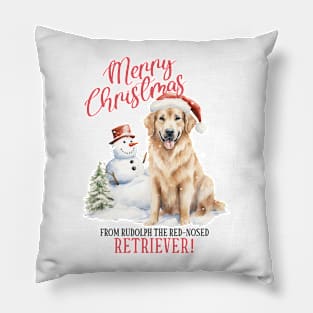 Christmas Golden Retriever Pun Pillow