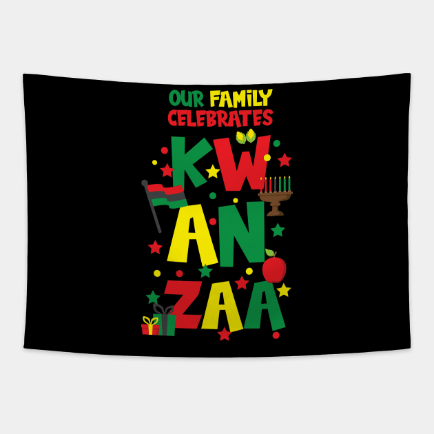 Our Family Celebrates Kwanzaa Tapestry by blackartmattersshop