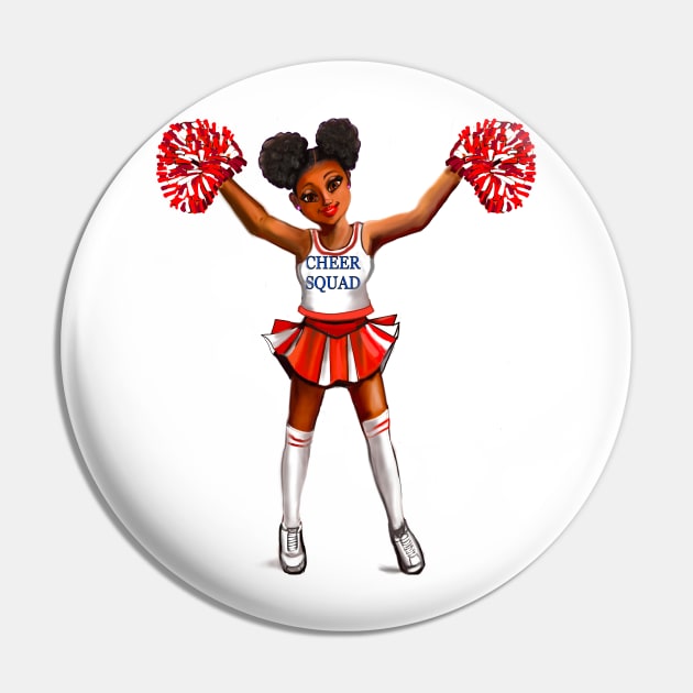 Inspirational motivational affirmation Cheer leader with Pom poms - Cheer Squad - anime girl cheerleader with Afro hair in puffs, brown eyes and dark brown skin side profile. Hair love ! Pin by Artonmytee