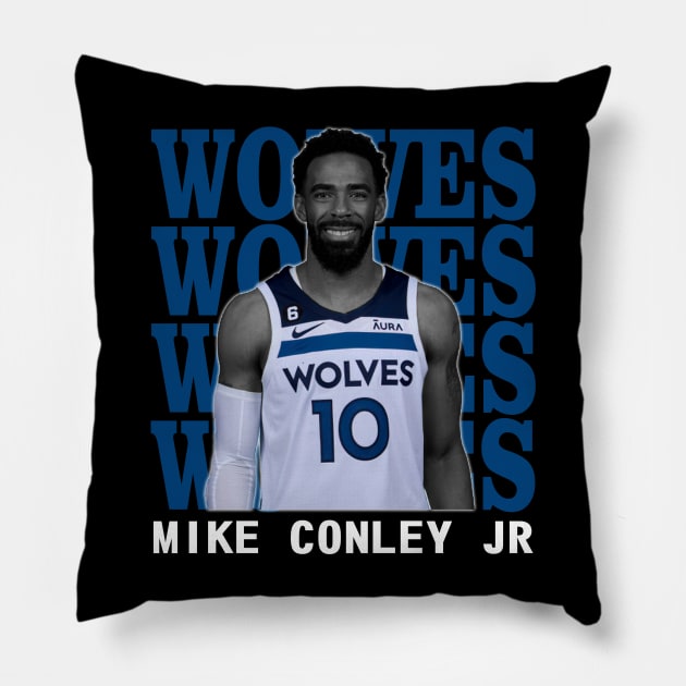 Minnesota Timberwolves Mike Conley Jr Pillow by Thejockandnerd