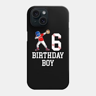 6Th Birthday Baseball Big Number Six 6 Year Old Boy Girl Phone Case