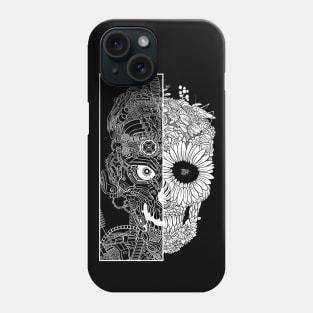 Mechanic floral skull Phone Case