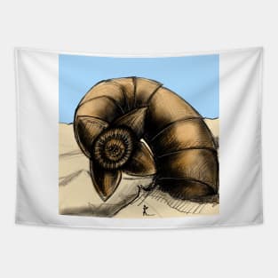 the dune sandworm in sandstorm art Tapestry