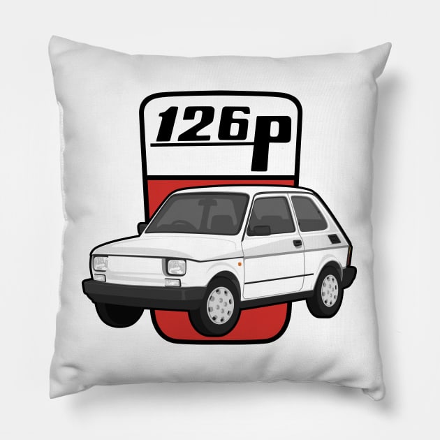 126P Car maluch 126 white Pillow by creative.z