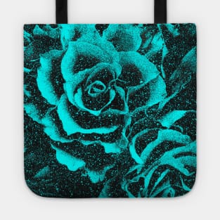 turquoise vintage flower pattern floral burlesque roses face mask Tote