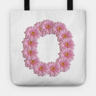 Letter o Pink Gerbera Daisy Tote