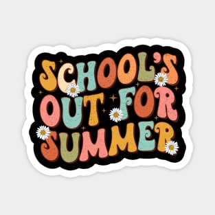 Retro Groovy School's Out For Summer Graduation Teacher Kids Magnet