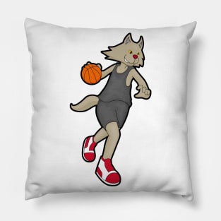 Cat as Basketball player with Basketball Pillow