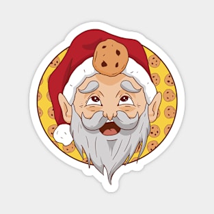 Just One More Cookie // Funny Santa Claus Cartoon Magnet