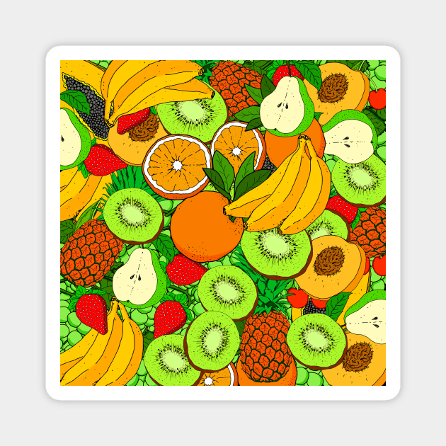 Fruits pattern Magnet by lucamendieta
