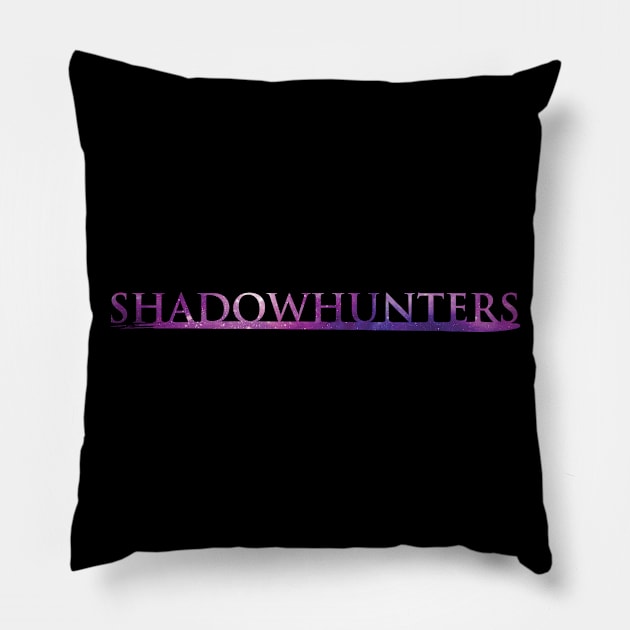 Shadowhunters logo / The Mortal Instruments (pink galaxy) - Clary, Alec, Jace, Izzy, Magnus - Malec - Parabatai - rune Pillow by Vane22april