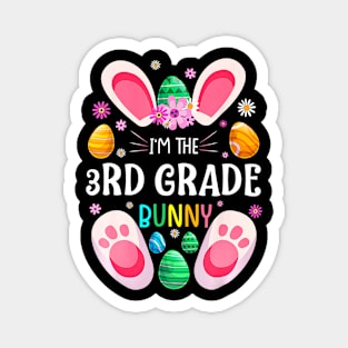 3rd Grade Teacher Bunny Easter Day Rabbit Family Matching Magnet