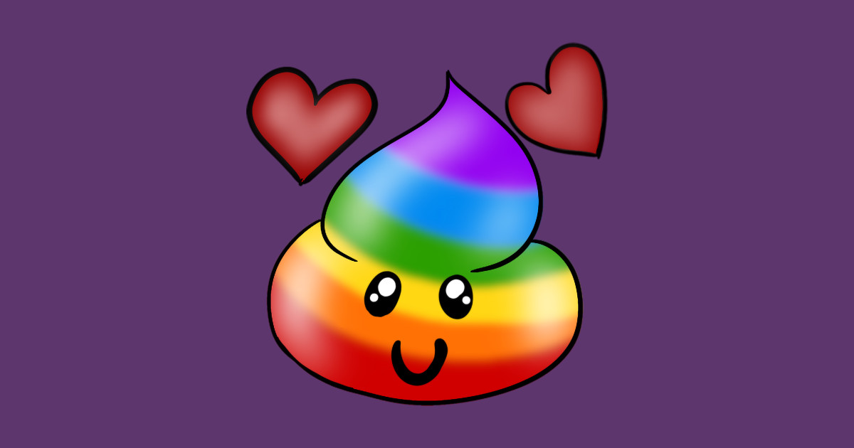 Rainbow Poop Poop Pin TeePublic