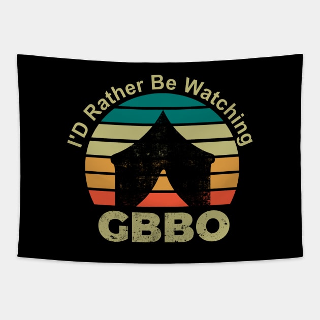 I'D rather be watching gbbo tent  retero vintage Tapestry by shimodesign