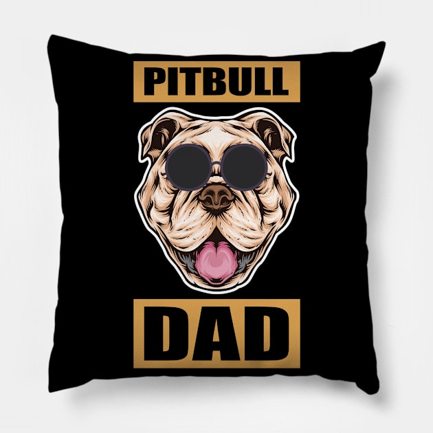 Pitbull Dad | Dog Owner American Pitbull Terrier Pillow by Streetwear KKS