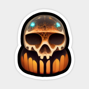 Pumpkin Skull Halloween Magnet