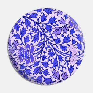 Vintage blue floral pattern Pin