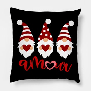 Amour with Love Gnomes for Valentine's Day Couples Pillow