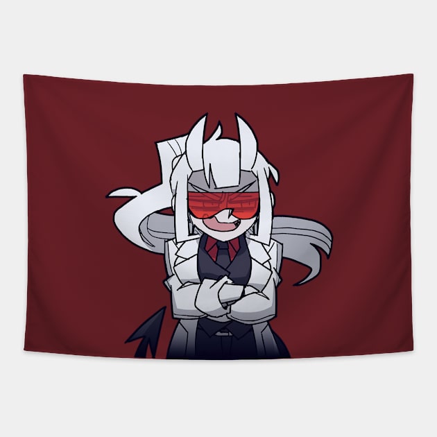 loremaster mocking examtaker (helltaker) Tapestry by wark