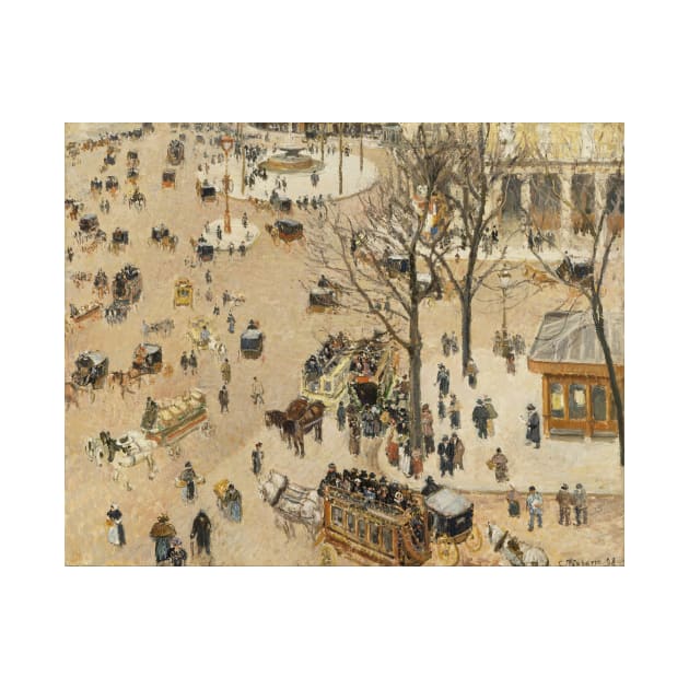 La Place due Theatre Francais by Camille Pissarro by Classic Art Stall