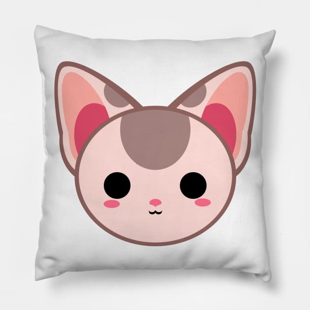 Cute Spotted Sphynx Cat Pillow by alien3287