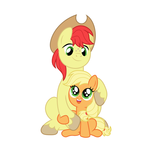 Applejack and Bright Mac by CloudyGlow