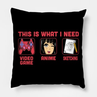 Video Game Anime Sketching Pillow