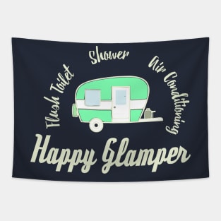 Happy Glamper, glamping design Tapestry