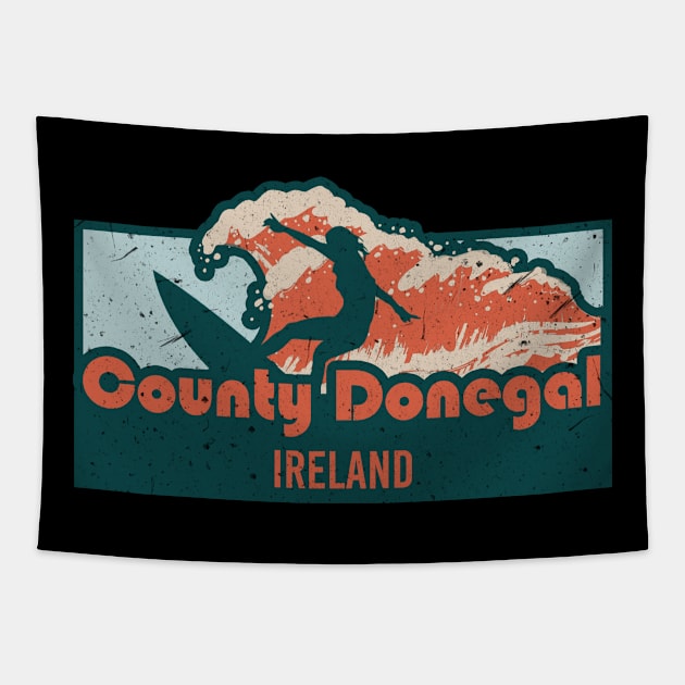 County Donegal surfing in Ireland Tapestry by SerenityByAlex