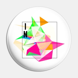 Abstract Geometric Collage Pin