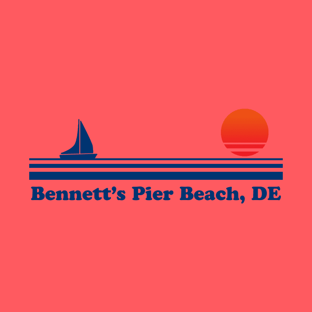 Bennett's Pier Beach, DE - Sailboat Sunrise by GloopTrekker