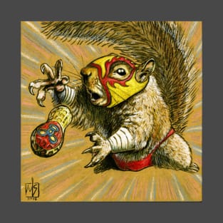 Luchador Squirrel going nuts T-Shirt