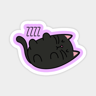 Cute Black Cat Sleeping Magnet