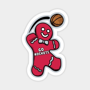 Houston Rockets Gingerbread Man Magnet