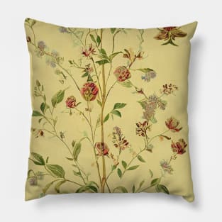 Victorian Rosettes and Blooming Flowers Pillow