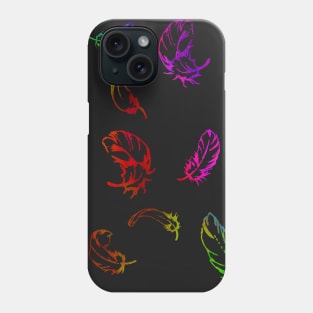 Colorful feathers falling Phone Case