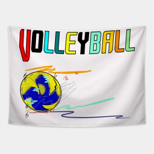 Text volleyball design sport art  brush stroke style design Tapestry