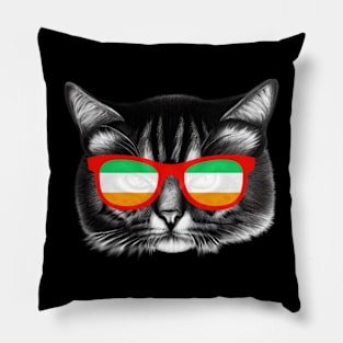 Irish Glasses Cat Pillow