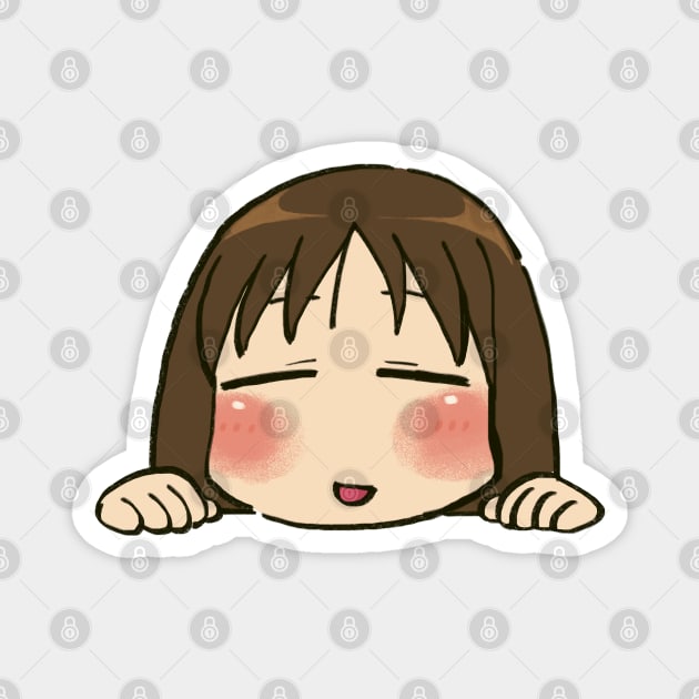 sleepy osaka peeker Magnet by mudwizard