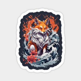 Kitsune fox, Japanese wave Magnet