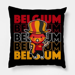 Belgium Football Fan // Kawaii Cute Belgian Soccer Supporter Pillow